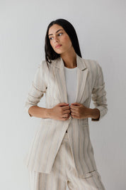 The Linen Edit Blazer  BEIGE