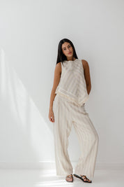Solana Fringe Linen Top Yellow