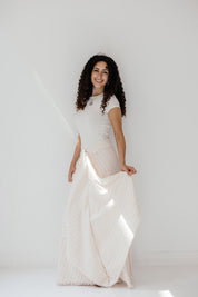 Solana Linen Midi Skirt Pink