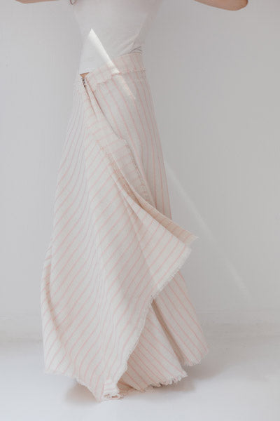 Solana Linen Midi Skirt Pink