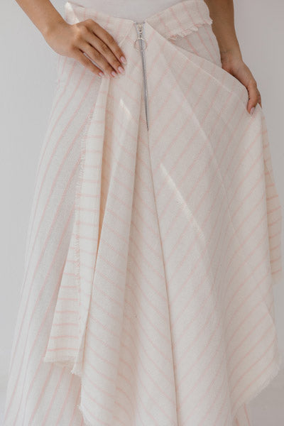 Solana Linen Midi Skirt Pink