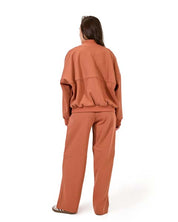 OVERSIZED ZIPPED SWEATSHIRT - Brown