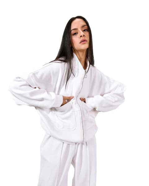 OVERSIZED ZIPPED SWEATSHIRT - White