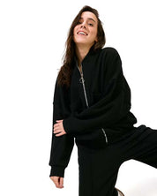 OVERSIZED ZIPPED SWEATSHIRT - Black