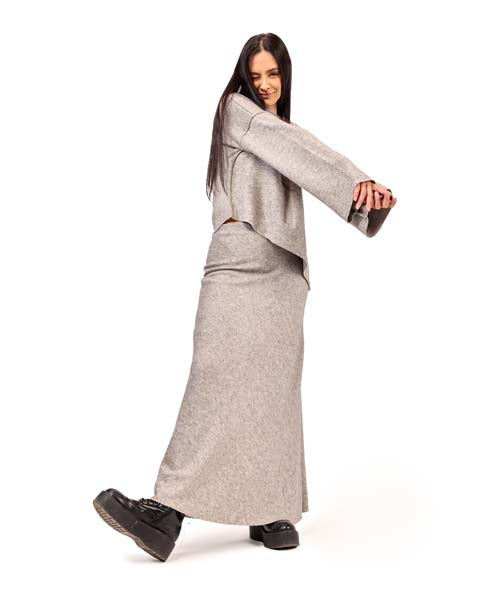 Knit Skirt - gray