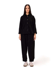 Ribbed velvet shirt - Black