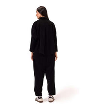 Ribbed velvet shirt - Black