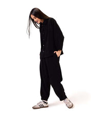 Ribbed velvet shirt - Black