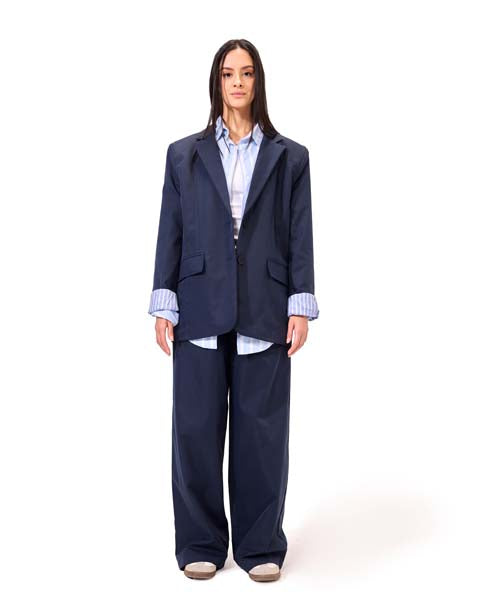Loose Fitting Wide Leg Pants DARKBLUE