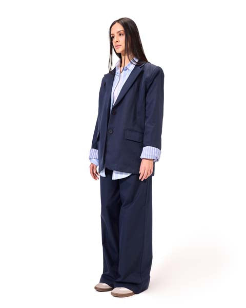 Loose Fitting Wide Leg Pants DARKBLUE