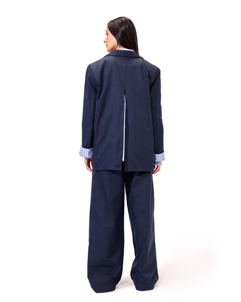 Oversized back zipped blazer - Dark blue