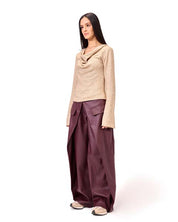 Leather skirt pants - Dark Red