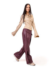 Leather skirt pants - Dark Red