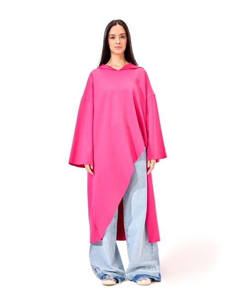 Asymmetrical Hoodies - Fushia
