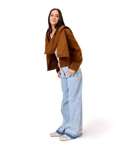 Blend Wrap Jacket - Brown