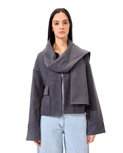 Blend Wrap Jacket - Dark Gray