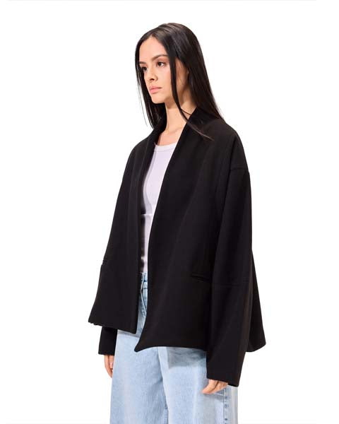 Round neck Jacket - Black