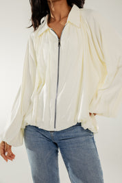 Satin Serenity Ensemble - Jacket White