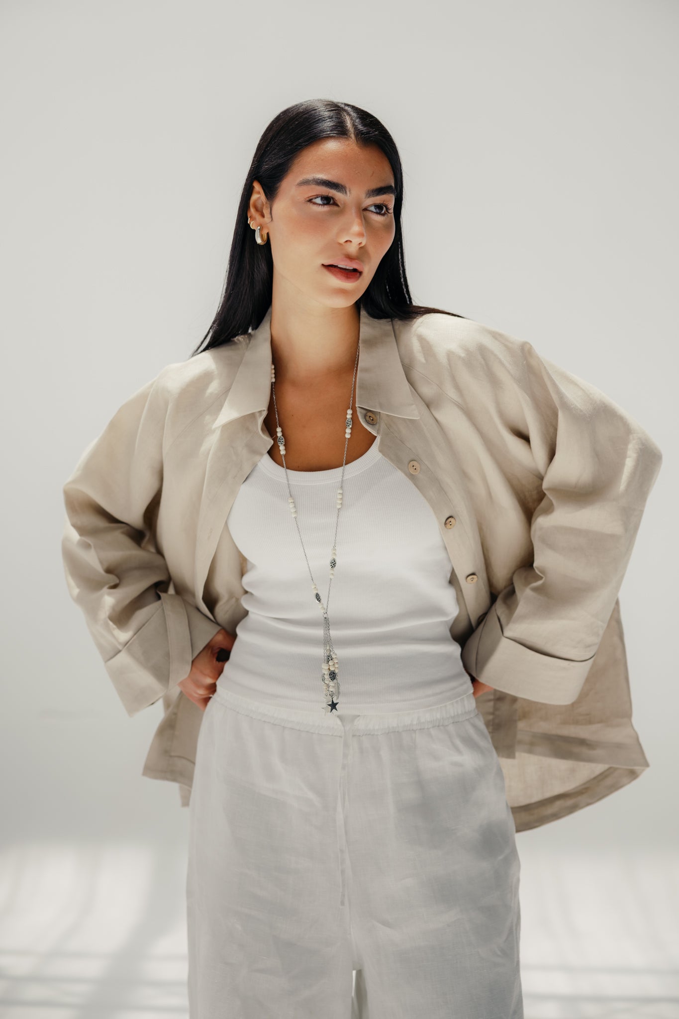 The summer trace chemise Beige