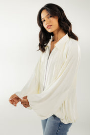Satin Serenity Ensemble - Jacket White
