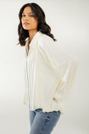 Satin Serenity Ensemble - Jacket White