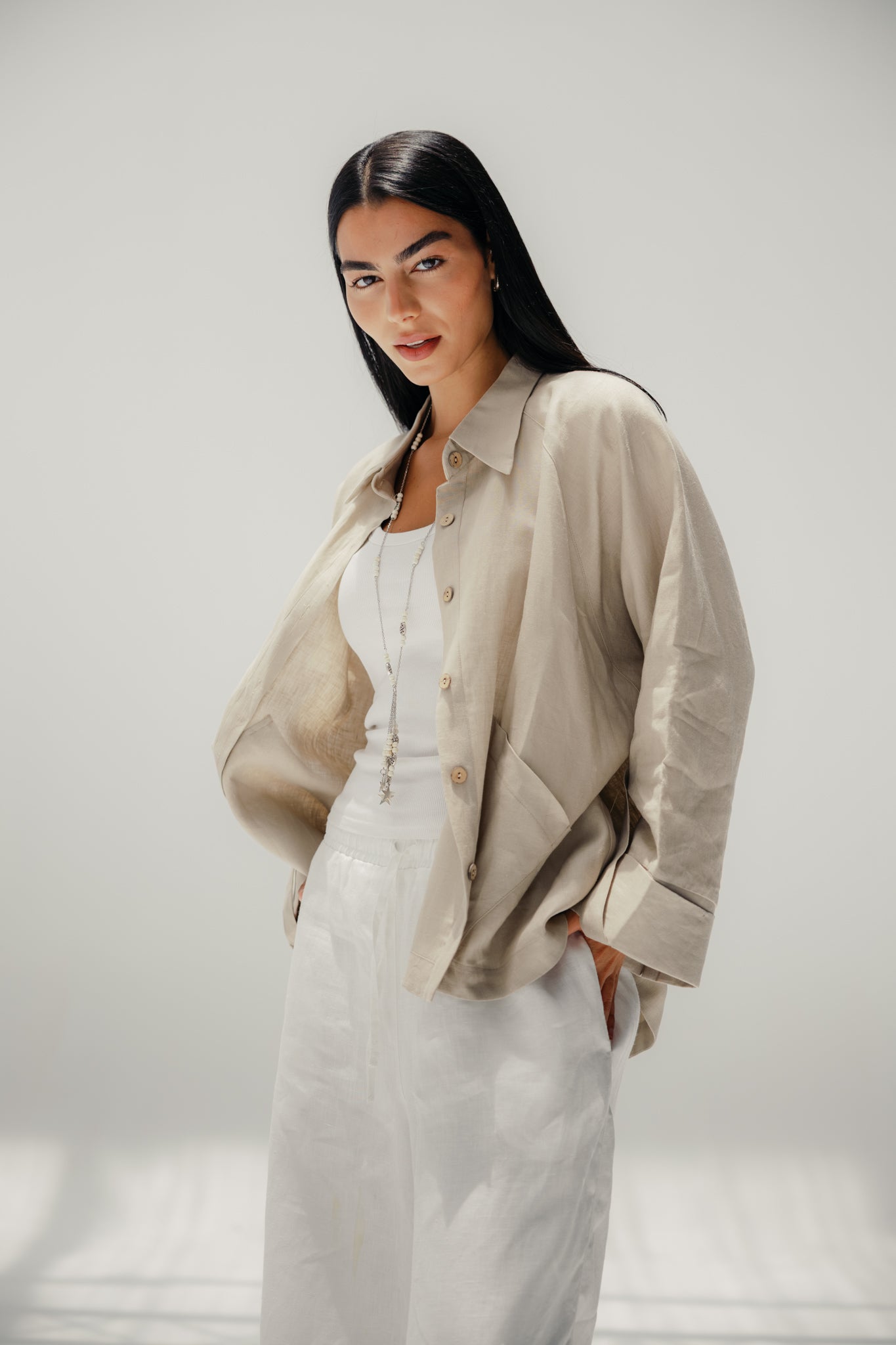 The summer trace chemise Beige