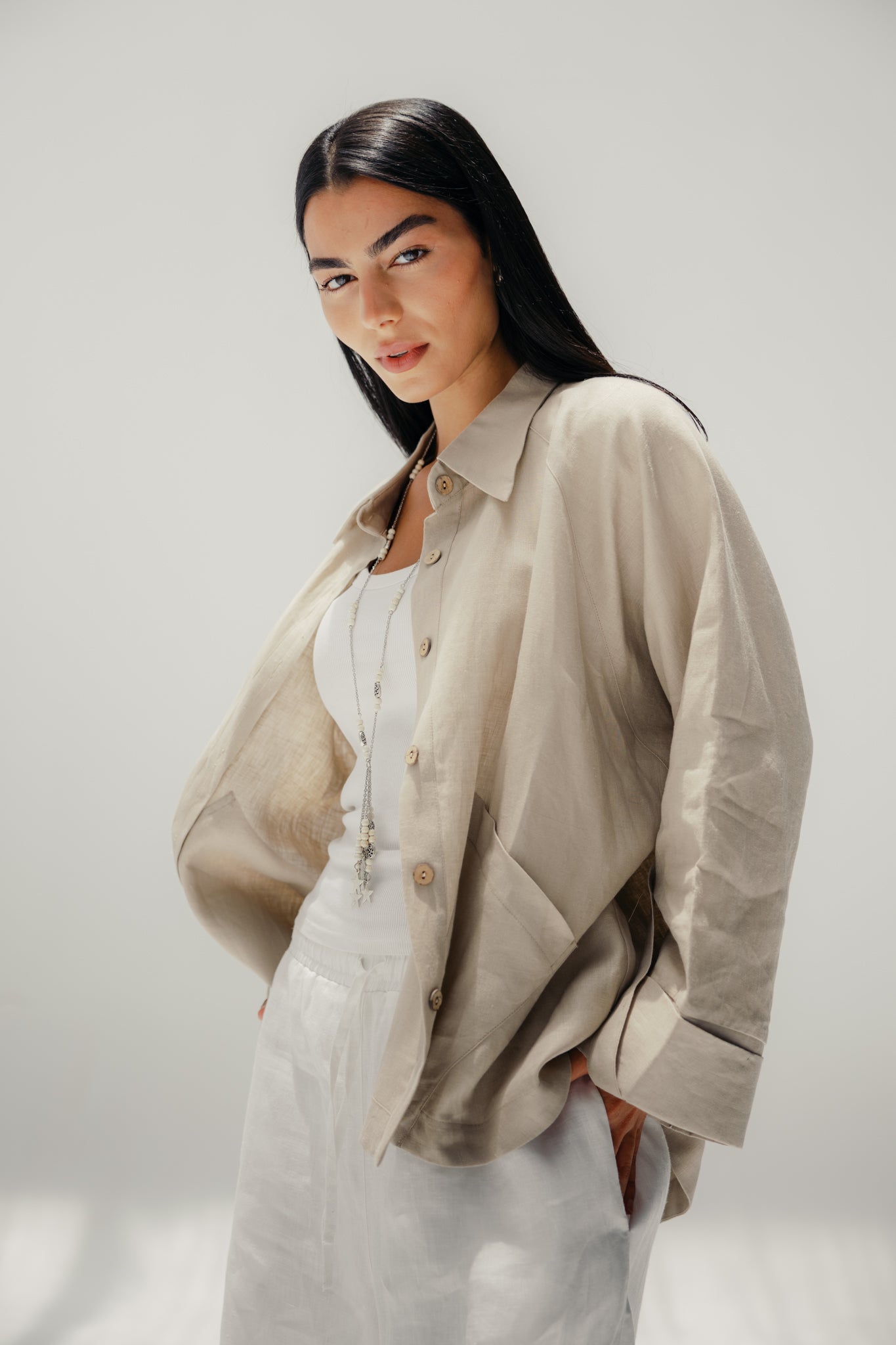 The summer trace chemise Beige