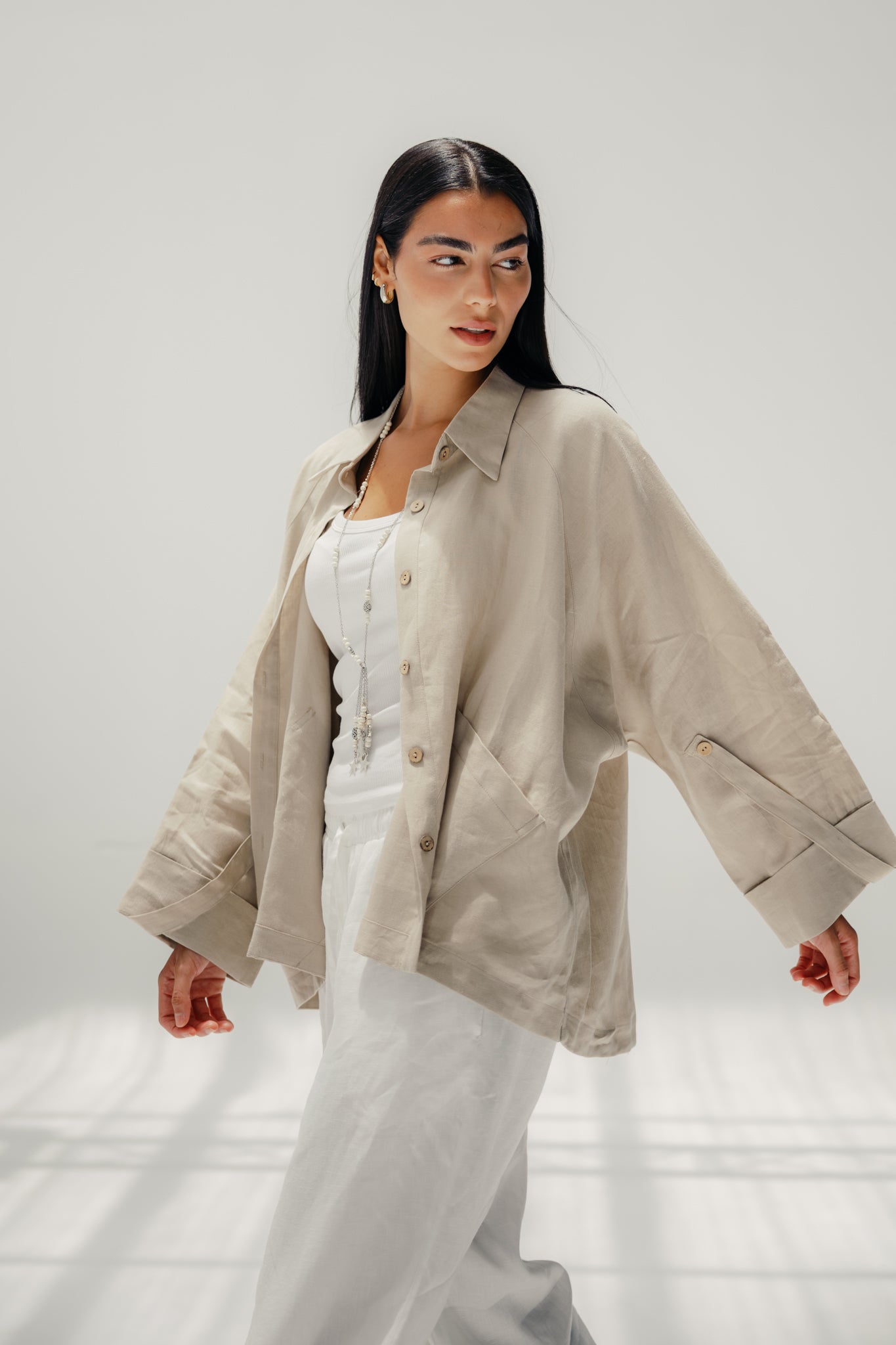 The summer trace chemise Beige