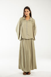 Satin Serenity Ensemble - Jacket Light Olive