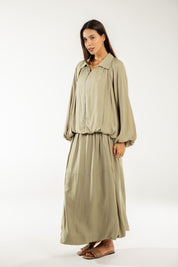 Satin Serenity Ensemble - Jacket Light Olive