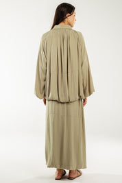 Satin Serenity Ensemble - Jacket Light Olive