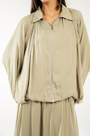 Satin Serenity Ensemble - Jacket Light Olive