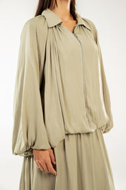 Satin Serenity Ensemble - Jacket Light Olive