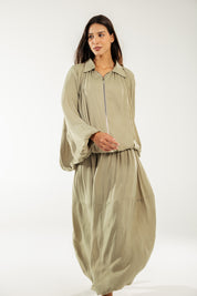 Satin Serenity Ensemble - Jacket Light Olive