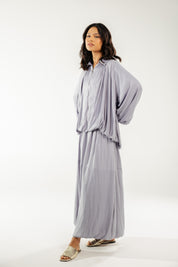 Satin Serenity Ensemble - Skirt Grey