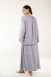 Satin Serenity Ensemble - Skirt Grey