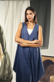 Maxi loose dress in Indigo blue