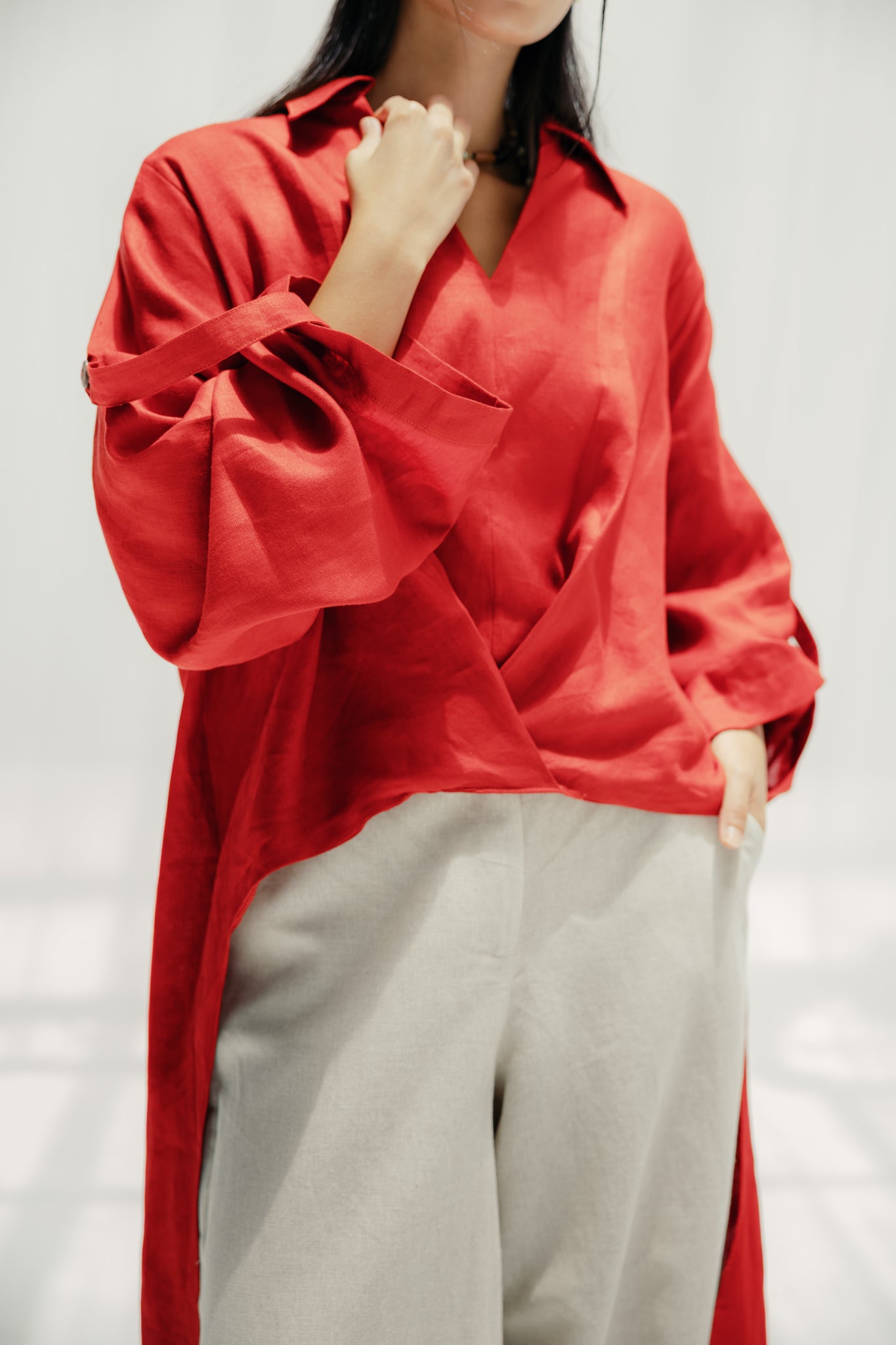 The faded light chemise Red