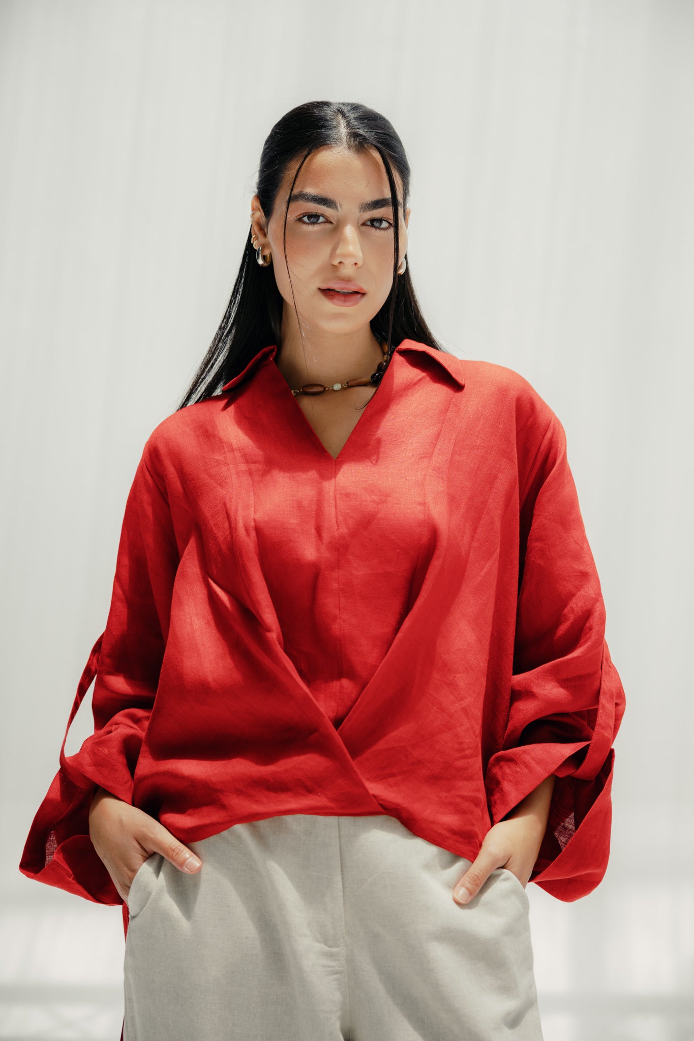 The faded light chemise Red
