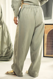 Balloon pants with a end detail mint green