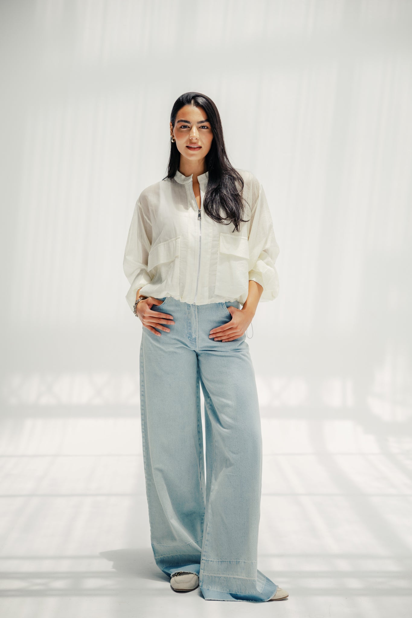 The sheer jacket  off white