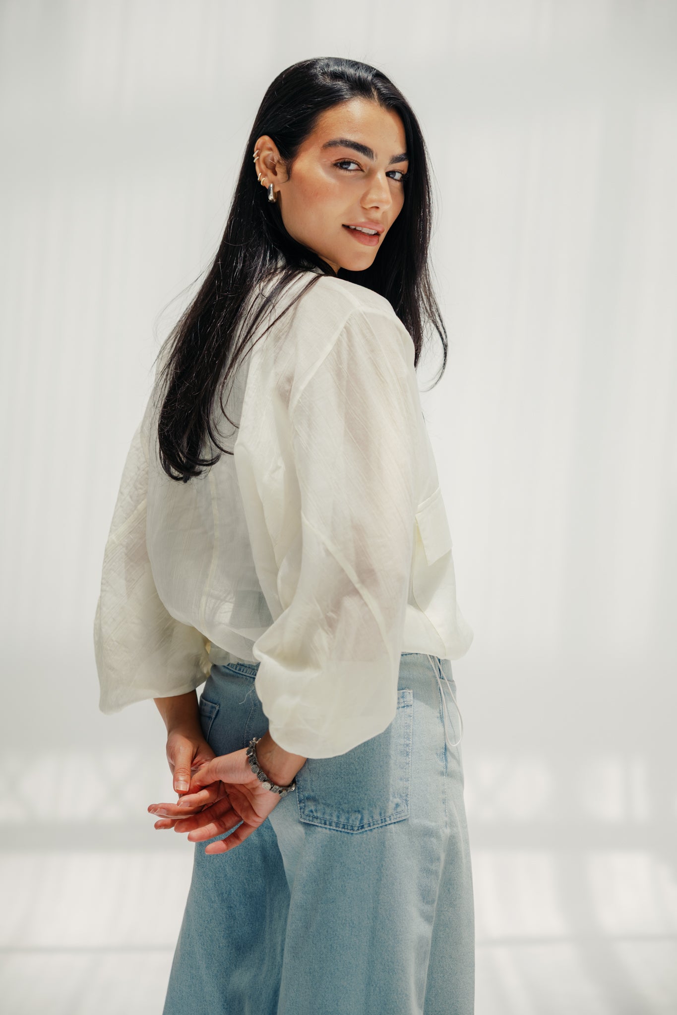 The sheer jacket  off white
