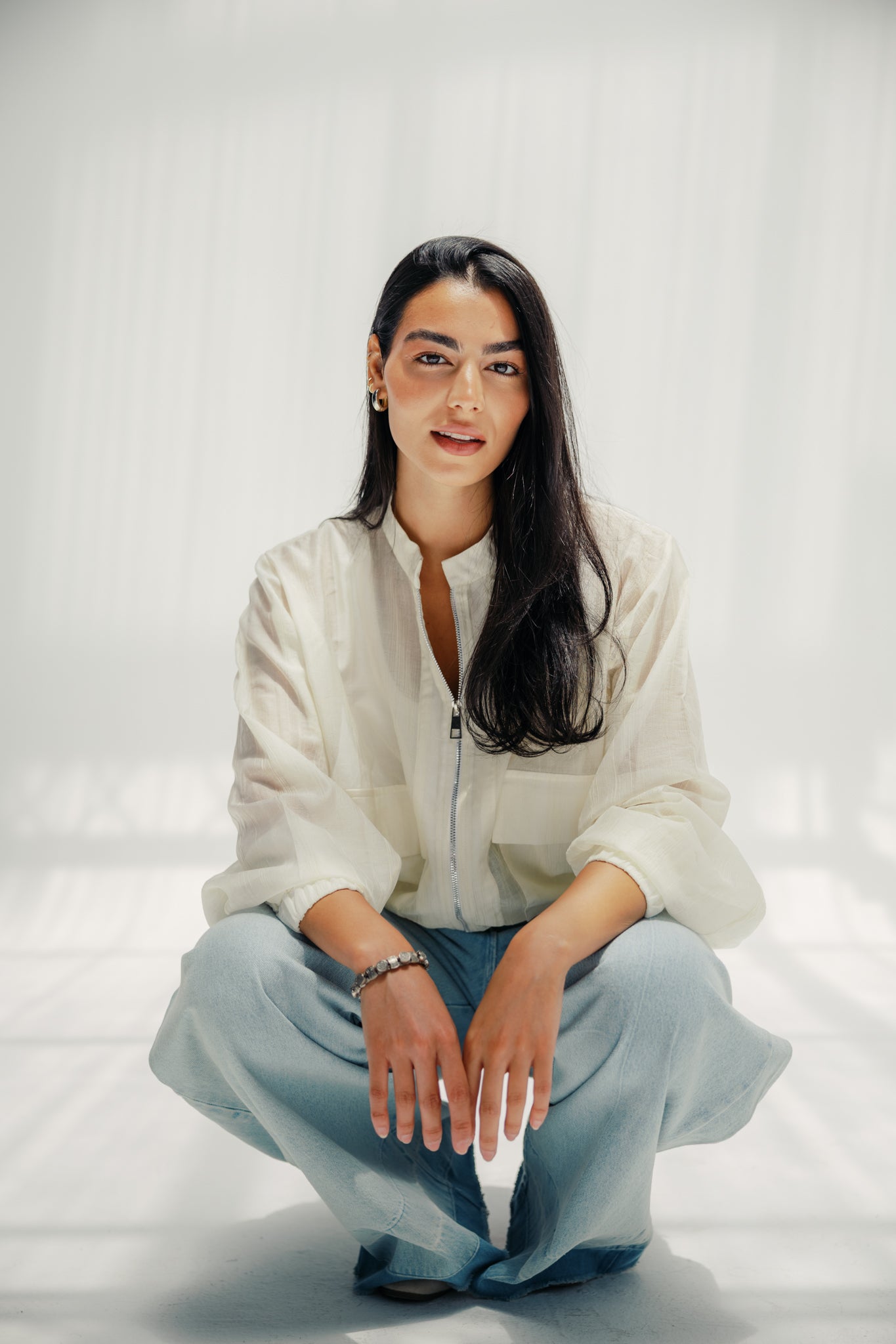 The sheer jacket  off white