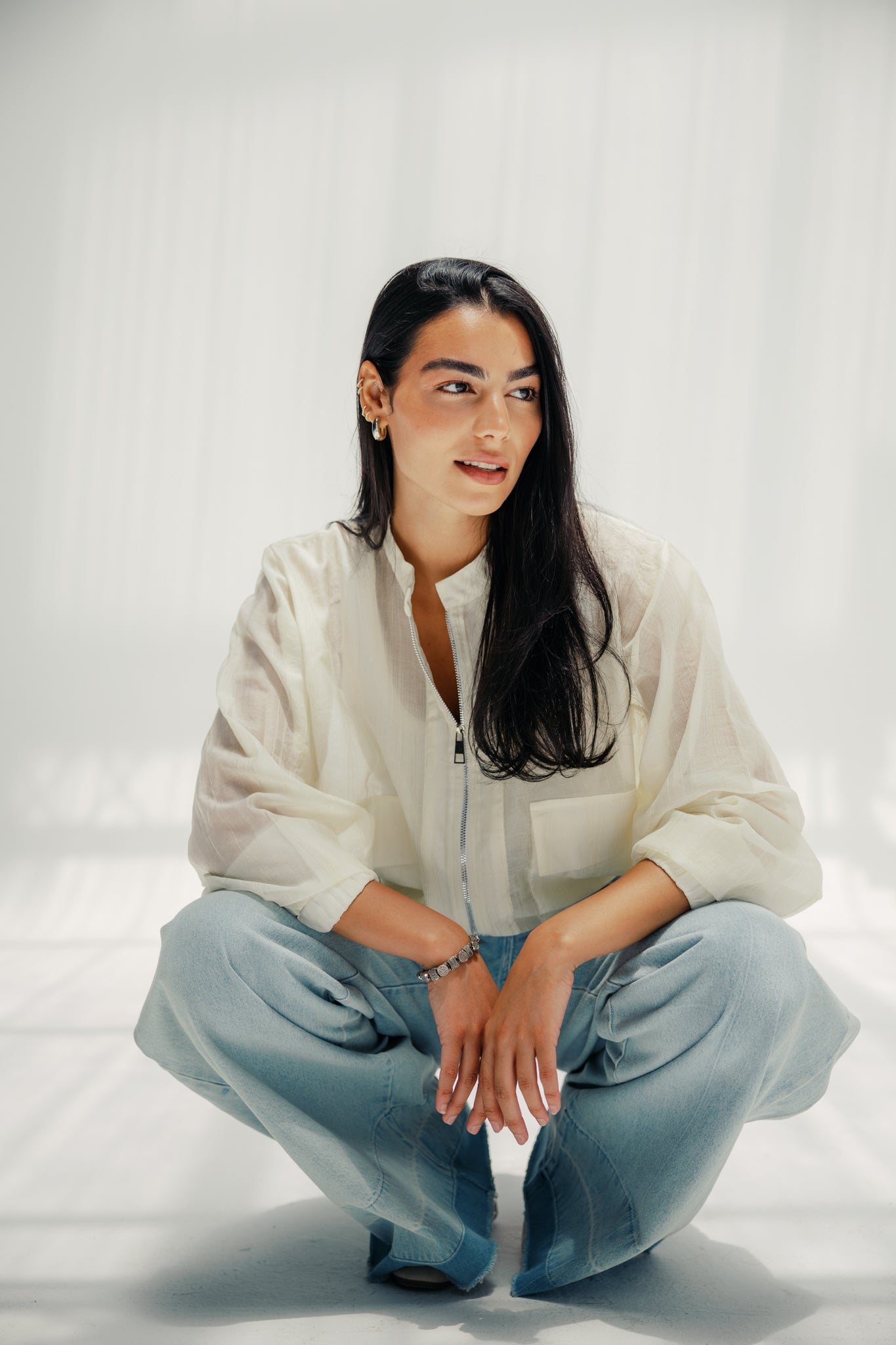 The sheer jacket  off white