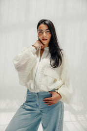 The sheer jacket  off white