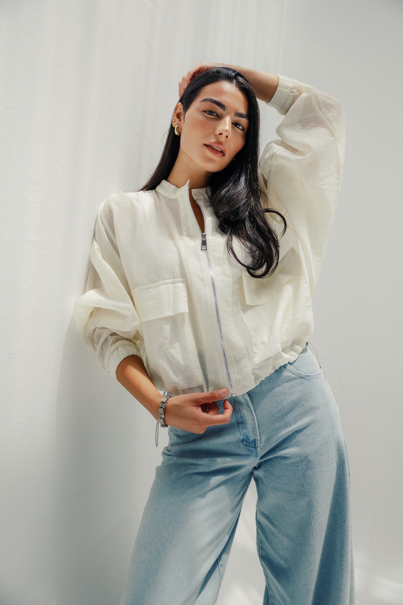 The sheer jacket  off white