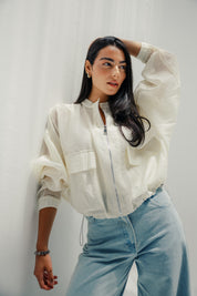 The sheer jacket  off white