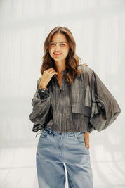 The sheer jacket black