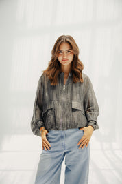The sheer jacket black