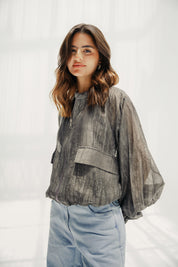 The sheer jacket black